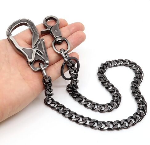 سلسلة محفظة NEWTRO مع حلقة تسلق مزدوجة الحركة، طلاء رف ممتاز، سلسلة مفاتيح للرجال والنساء سراويل جينز لسائقي الدراجات النارية in Kuwait