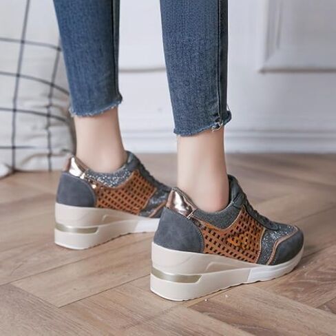 Fusecottc Women's Platform Sports Shoes - Fashionable, for Sports, Commuting, Available in Large Sizes in Saudi Arabia