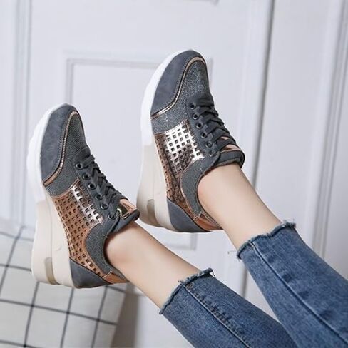 Fusecottc Women's Platform Sports Shoes - Fashionable, for Sports, Commuting, Available in Large Sizes in Saudi Arabia