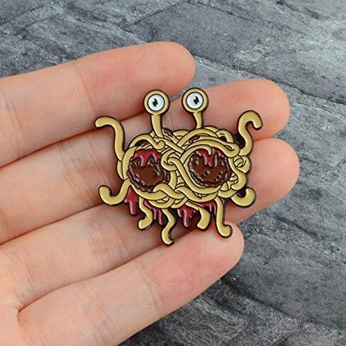 FSM Metal Enamel Brooch Flying Spaghetti Monsterism Badge Pin Men's And Women's Trendy Costume Backpack Jewelry Accessories in Saudi Arabia