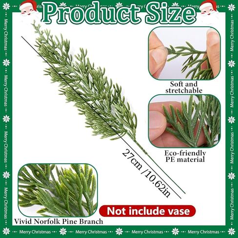 1pc Artificial Christmas & Winter Greenery with Red Berries – Faux Foliage Featuring Vibrant Green Leaves & Norfolk Pine Branches,Perfect for Holiday Table Decor, Green in Saudi Arabia