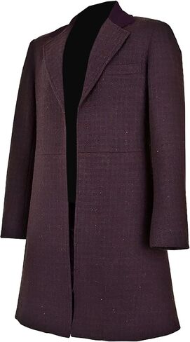 Men's Dr. Who Cashmere Wool 11th Purple Long Costume Trench Coat in Saudi Arabia