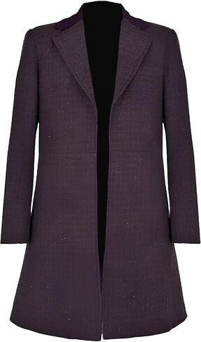 Men's Dr. Who Cashmere Wool 11th Purple Long Costume Trench Coat in Saudi Arabia