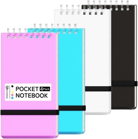 Small Pocket Notebook Journal, Mini Notepad Spiral Notebooks for Work School (Black, 2 Pack) in Kuwait