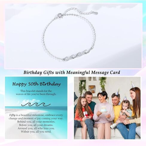 Gifts for Women, Cool Waves Bracelet Christmas Birthday Gift for Happy Birthday 21st, 30th, 40th, 50th, 60th Birthday Gift Ideas for Women Ladies Bestie Friend Sister Mom Daughter Wife Grandma in Saudi Arabia