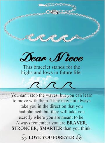 Gifts for Women, Cool Waves Bracelet Christmas Birthday Gift for Happy Birthday 21st, 30th, 40th, 50th, 60th Birthday Gift Ideas for Women Ladies Bestie Friend Sister Mom Daughter Wife Grandma in Saudi Arabia