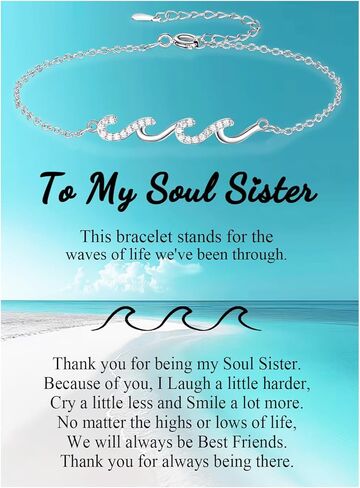 Gifts for Women, Cool Waves Bracelet Christmas Birthday Gift for Happy Birthday 21st, 30th, 40th, 50th, 60th Birthday Gift Ideas for Women Ladies Bestie Friend Sister Mom Daughter Wife Grandma in Saudi Arabia
