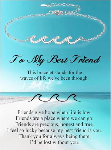 Gifts for Women, Cool Waves Bracelet Christmas Birthday Gift for Happy Birthday 21st, 30th, 40th, 50th, 60th Birthday Gift Ideas for Women Ladies Bestie Friend Sister Mom Daughter Wife Grandma in Saudi Arabia