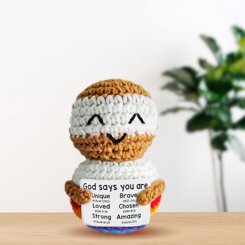 Handmade Positive Cupcake Crochet Decor,Emotional Support Cupcake Birthday Gift for Women,Best Friend,Colleague,Classmate,Sister,Female Friend in Saudi Arabia