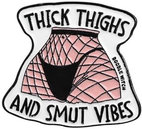 Thick Thighs And Smut Vibes Enamel Pin, Sassy Smut Reader Brooch, Sarcastic Reading Smutty Book Badge, Funny Spicy Book Club Fan Gift, Sarcasm Dark Romance Bookish Lapel Badges, Reading Dirty Decorative Pin Jewelry Accessories in Saudi Arabia