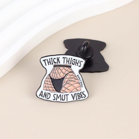 Thick Thighs And Smut Vibes Enamel Pin, Sassy Smut Reader Brooch, Sarcastic Reading Smutty Book Badge, Funny Spicy Book Club Fan Gift, Sarcasm Dark Romance Bookish Lapel Badges, Reading Dirty Decorative Pin Jewelry Accessories in Saudi Arabia