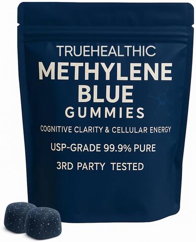 TRUEHEALTHIC Methylene Blue Gummies, for Cognitive Support & Mental Focus, Clean 5mg of Methylene Blue Per Gummy, 99.9% Pure, Vegan, Non-GMO, 30 Gummies in Saudi Arabia