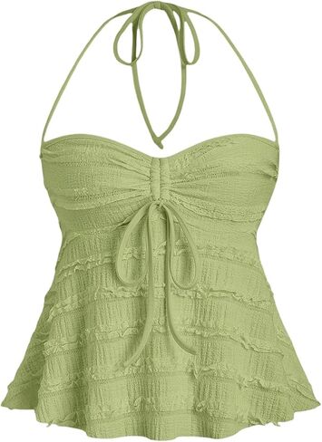 المرأة Y2K Peplum الرسن الأعلى Ruched الصيف لطيف بيبي دول الخروج قمم للنساء الرباط التعادل كامي القمصان in Saudi Arabia