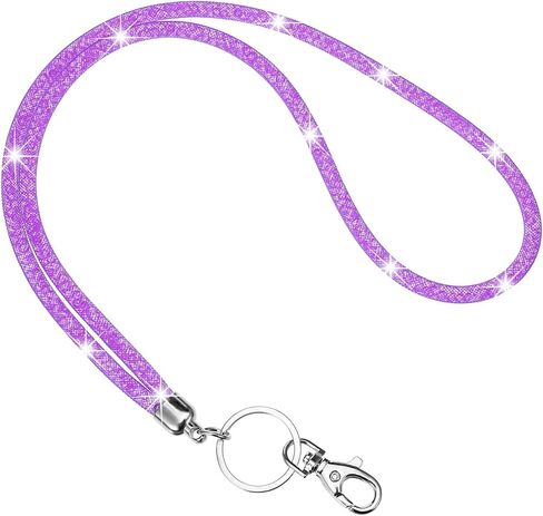 Crystal Lanyard ، 19.7 '' Office Neck Lanyard with Metal Clasp Keyring Rhinestones Lanyard حبل مفاتيح للنساء ، بطاقة الهوية ، مكتب Keys Strap Office in Kuwait