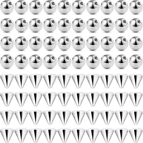 80 pcs 16g 316l استبدال الصلب الجراحي كرات ثقب للربح لمجوهرات خارقة خارجيا الرجال الرجال ثقب أجزاء الحديد للحواجب أنف الأذن لسان اللسان حلمة البطن السرة in Kuwait