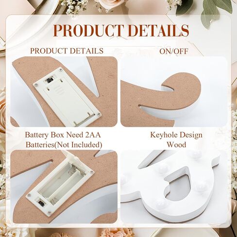 Canlierr Rustic Mr and Mrs Sign for Wedding Table, 31in Light up Large White Mr and Mrs Sign Wooden Letters, Miss Decoration for Anniversary Wedding & Engagement, Gifts for Anniversary Engagement in Saudi Arabia