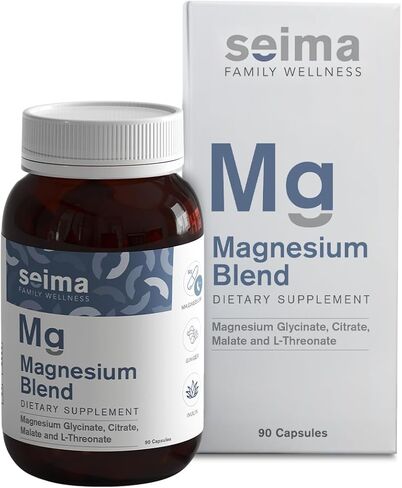 SEIMA - 4-in-1 Magnesium Complex – 1200 mg with Glycinate, Citrate, L-Threonate and Malate – Sleep, Stress Relief, Muscle Recovery, Energy and Well-Being for Women and Men, 90 Capsules in Saudi Arabia