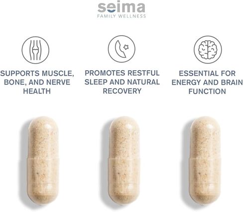 SEIMA - 4-in-1 Magnesium Complex – 1200 mg with Glycinate, Citrate, L-Threonate and Malate – Sleep, Stress Relief, Muscle Recovery, Energy and Well-Being for Women and Men, 90 Capsules in Saudi Arabia