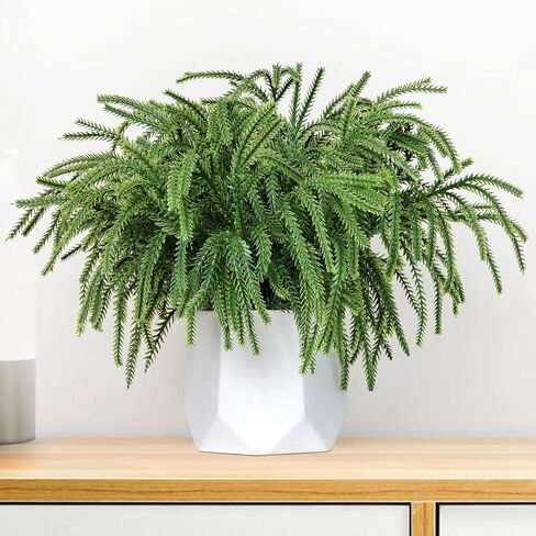 Real Touch Christmas Norfolk Pine Branches -18" Artificial Pine Branches Green Plants Branches for Holiday Floral Arrangements, Wreaths, Craft DIY and Home Xmas Decorations (6PCS(36 sprigs)) in Saudi Arabia