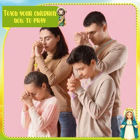 Cunno 30 Pack Catholic Religious Gifts Set Include Holy Prayer Cards Saints Prayer Bead Necklace Cross Rosary Necklace Bulk and Organza Bags for First Communion Baptism Catholic Schools Week Gift in Saudi Arabia