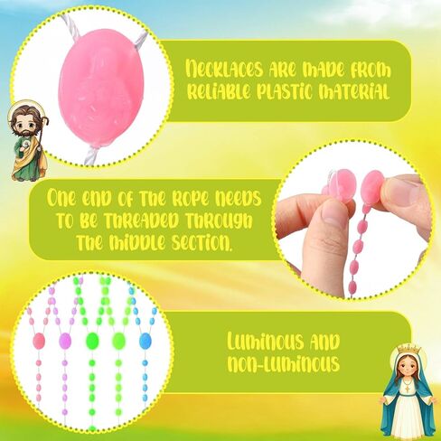 Cunno 30 Pack Catholic Religious Gifts Set Include Holy Prayer Cards Saints Prayer Bead Necklace Cross Rosary Necklace Bulk and Organza Bags for First Communion Baptism Catholic Schools Week Gift in Saudi Arabia