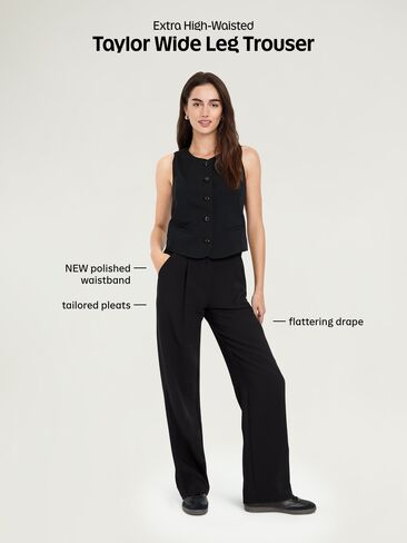 Old Navy Extra High-Waisted Taylor Wide-Leg Trouser Pants - Black Jack in Saudi Arabia