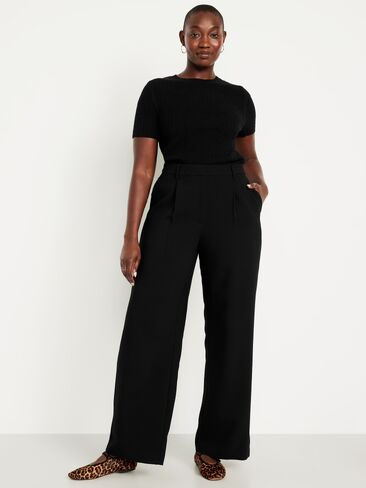 Old Navy Extra High-Waisted Taylor Wide-Leg Trouser Pants - Black Jack in Saudi Arabia
