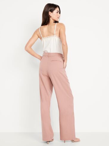 Old Navy Extra High-Waisted Taylor Wide-Leg Trouser Pants - Heather Pink in Saudi Arabia