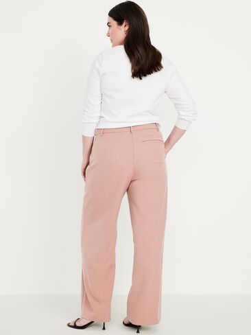 Old Navy Extra High-Waisted Taylor Wide-Leg Trouser Pants - Heather Pink in Saudi Arabia