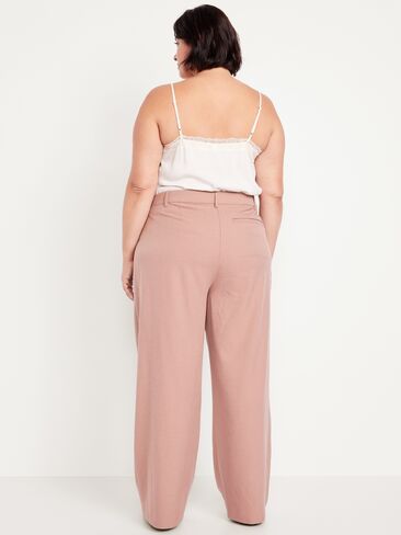 Old Navy Extra High-Waisted Taylor Wide-Leg Trouser Pants - Heather Pink in Saudi Arabia