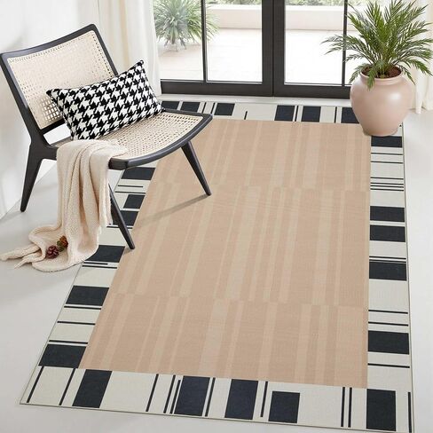 سجادة جوت سهلة، سجادة مدخل 4X6 لغرفة المعيشة في الهواء الطلق، فناء المزرعة، سجادة منطقة سوداء قابلة للغسل، سجادة بوهو حديثة طبيعية غير قابلة للانزلاق للمكتب RV in Kuwait