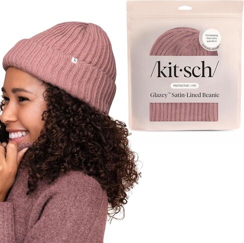 قبعة صغيرة مبطنة بالساتان من Kitsch Glazey™ للرجال والنساء - قبعات شتوية مريحة للرجال - قبعة أنيقة مضادة للتجعد لجميع أنواع الشعر - أحمر الخدود in Kuwait