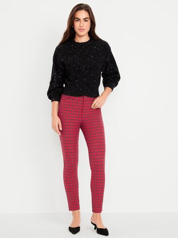 Old Navy High-Waisted Pixie Skinny Ankle Pants - Red Plaid in Kuwait