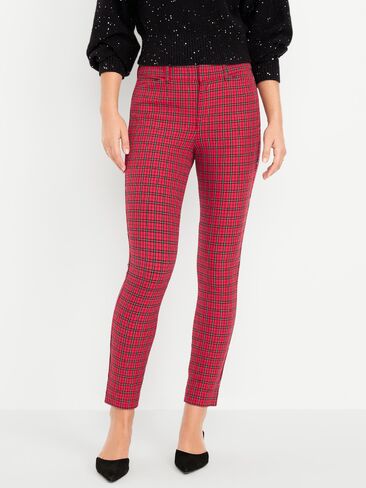 Old Navy High-Waisted Pixie Skinny Ankle Pants - Red Plaid in Kuwait