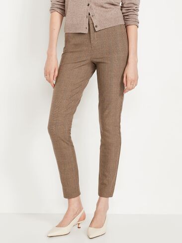 Old Navy High-Waisted Pixie Skinny Ankle Pants - Brown Plaid in Kuwait