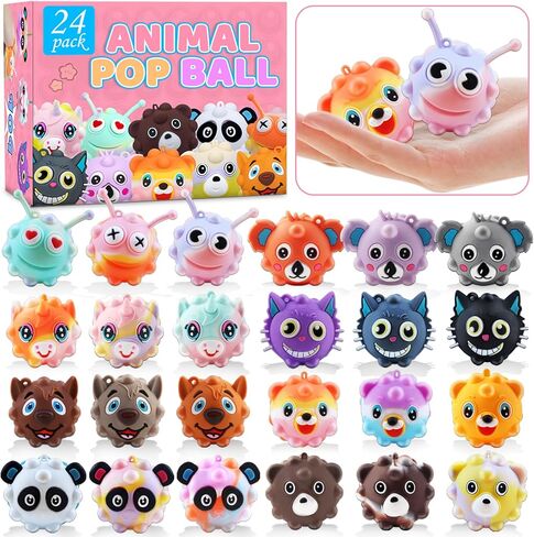Valentines Day Gifts for Kids,3D Animal Pop Balls Fidget Toys with Valentines Day Box,Valentine Exchange Gifts for Boys Girls School Classroom Party Favors in Kuwait
