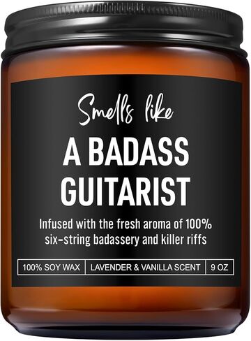 Karply Badass Guitarist Candle, Guitar Accessories, Guitar Gifts for Men, Women, Christmas, Stocking Stuffers, Cool Gifts for Guitar Players, Lovers, Guitarists, Musicians, Teen Boys, Girls, Teachers in Saudi Arabia
