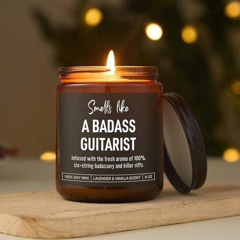 Karply Badass Guitarist Candle, Guitar Accessories, Guitar Gifts for Men, Women, Christmas, Stocking Stuffers, Cool Gifts for Guitar Players, Lovers, Guitarists, Musicians, Teen Boys, Girls, Teachers in Saudi Arabia