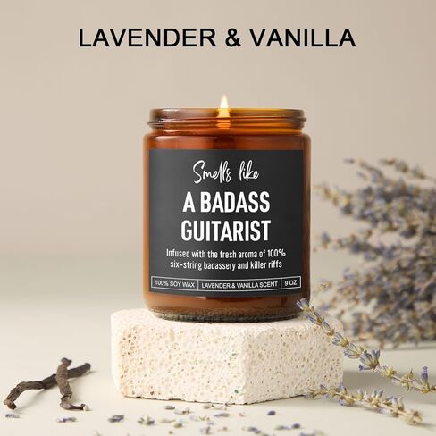Karply Badass Guitarist Candle, Guitar Accessories, Guitar Gifts for Men, Women, Christmas, Stocking Stuffers, Cool Gifts for Guitar Players, Lovers, Guitarists, Musicians, Teen Boys, Girls, Teachers in Saudi Arabia