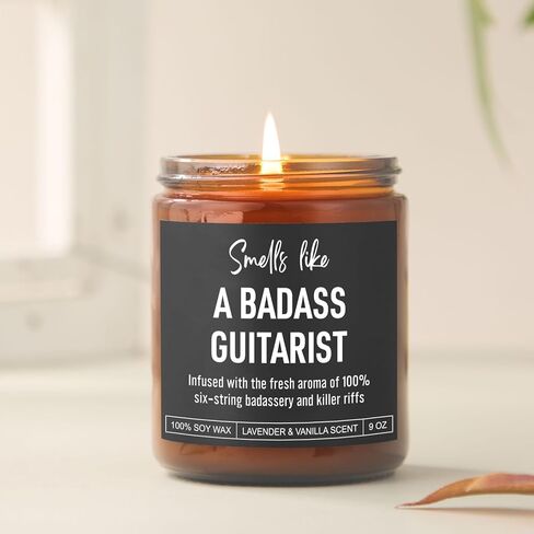 Karply Badass Guitarist Candle, Guitar Accessories, Guitar Gifts for Men, Women, Christmas, Stocking Stuffers, Cool Gifts for Guitar Players, Lovers, Guitarists, Musicians, Teen Boys, Girls, Teachers in Saudi Arabia