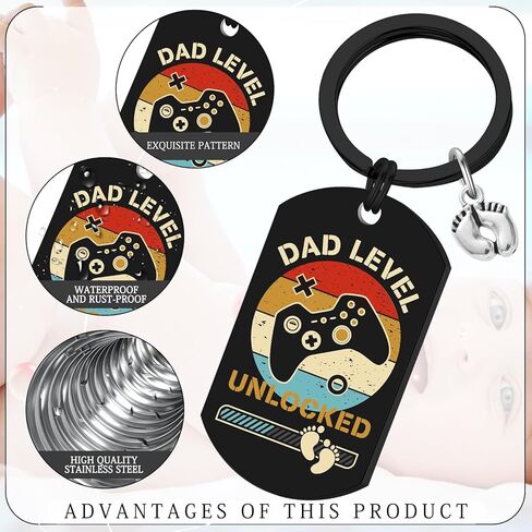 سلسلة مفاتيح Silkovahamd New Dad Gifts - سلسلة مفاتيح للأب لأول مرة، توقع جديد للأب ليكون هدايا للإعلان عن الحمل وحفل استقبال المولود الجديد وكشف الجنس في عيد الميلاد وعيد الأب in Kuwait