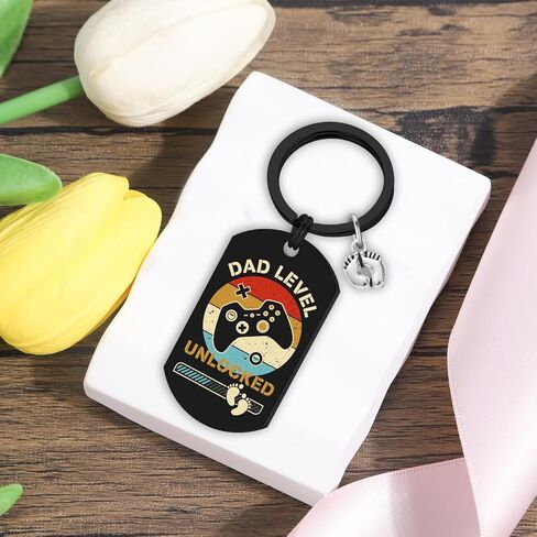 سلسلة مفاتيح Silkovahamd New Dad Gifts - سلسلة مفاتيح للأب لأول مرة، توقع جديد للأب ليكون هدايا للإعلان عن الحمل وحفل استقبال المولود الجديد وكشف الجنس في عيد الميلاد وعيد الأب in Kuwait
