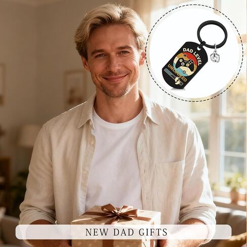 سلسلة مفاتيح Silkovahamd New Dad Gifts - سلسلة مفاتيح للأب لأول مرة، توقع جديد للأب ليكون هدايا للإعلان عن الحمل وحفل استقبال المولود الجديد وكشف الجنس في عيد الميلاد وعيد الأب in Kuwait