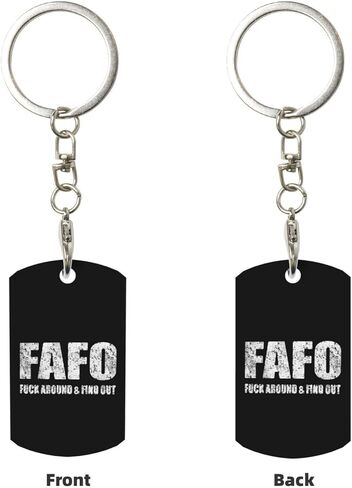 FXOMARLIN Fafo Fuckaround اكتشف سلسلة مفاتيح معدنية مربعة in Saudi Arabia
