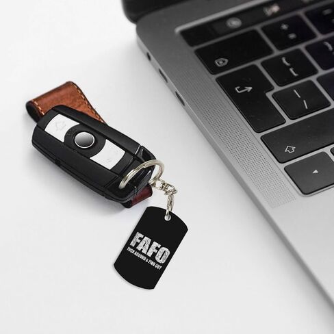 FXOMARLIN Fafo Fuckaround اكتشف سلسلة مفاتيح معدنية مربعة in Saudi Arabia