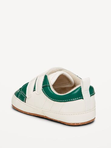 Old Navy Double Secure-Strap Faux-Leather Sneakers for Baby - GREEN/CREME in Saudi Arabia