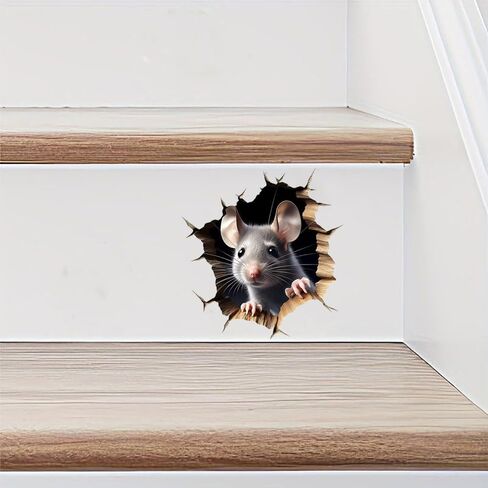 ملصقات جدارية ثلاثية الأبعاد لفتحة الفأر، عبوتان من ملصقات الفينيل القابلة للإزالة المقاومة للماء للجدران والأثاث وغرفة النوم والكمبيوتر المحمول وتزيين السيارة LB-0029 in Kuwait