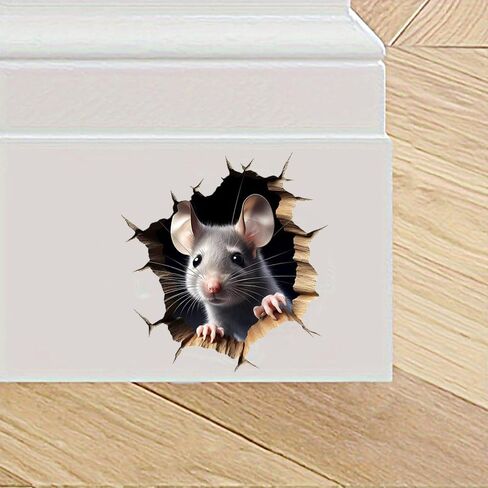 ملصقات جدارية ثلاثية الأبعاد لفتحة الفأر، عبوتان من ملصقات الفينيل القابلة للإزالة المقاومة للماء للجدران والأثاث وغرفة النوم والكمبيوتر المحمول وتزيين السيارة LB-0029 in Kuwait