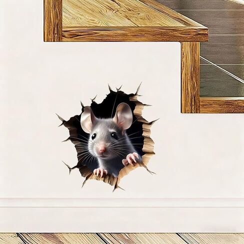 ملصقات جدارية ثلاثية الأبعاد لفتحة الفأر، عبوتان من ملصقات الفينيل القابلة للإزالة المقاومة للماء للجدران والأثاث وغرفة النوم والكمبيوتر المحمول وتزيين السيارة LB-0029 in Kuwait