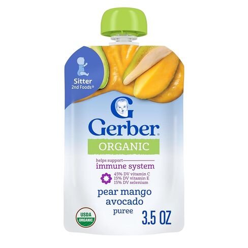 Gerber Organic Peach Strawberry Baby Food, 3.5 Oz Pouch in Saudi Arabia